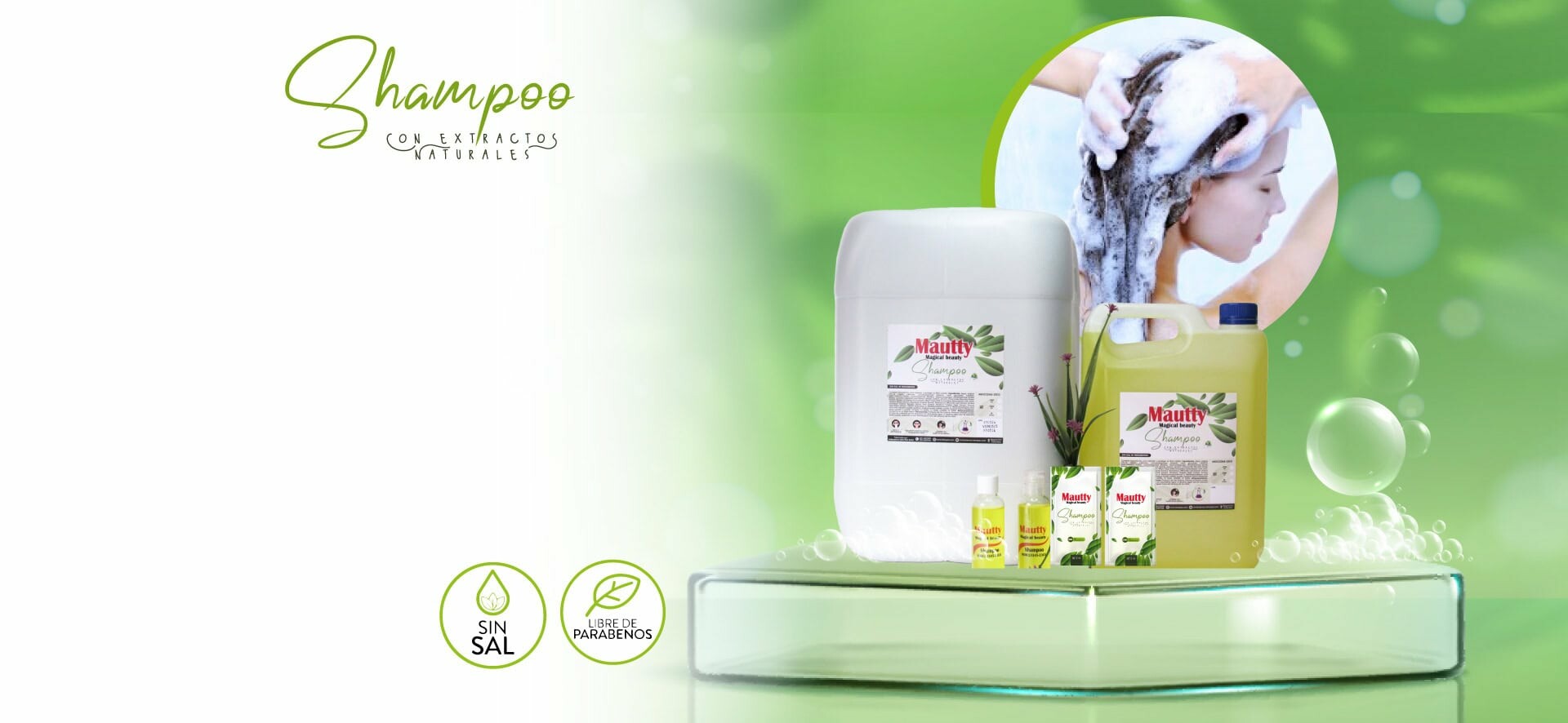 Shampoo con extractos naturales